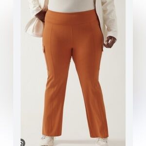 Athleta Delancey Straight Cargo Pants Plus 2X Orange Athleisure Activewear Yoga